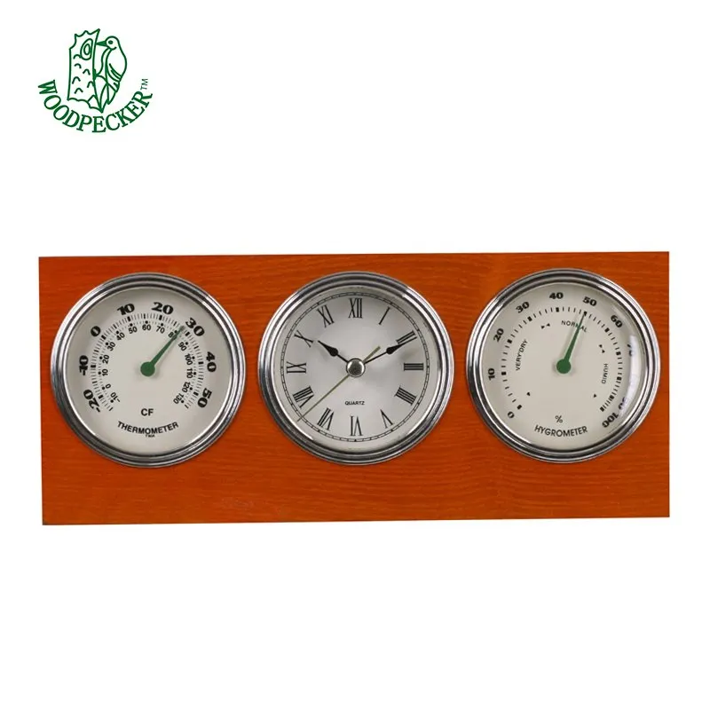 Hitamælir með náttúrulegri viðarklukku